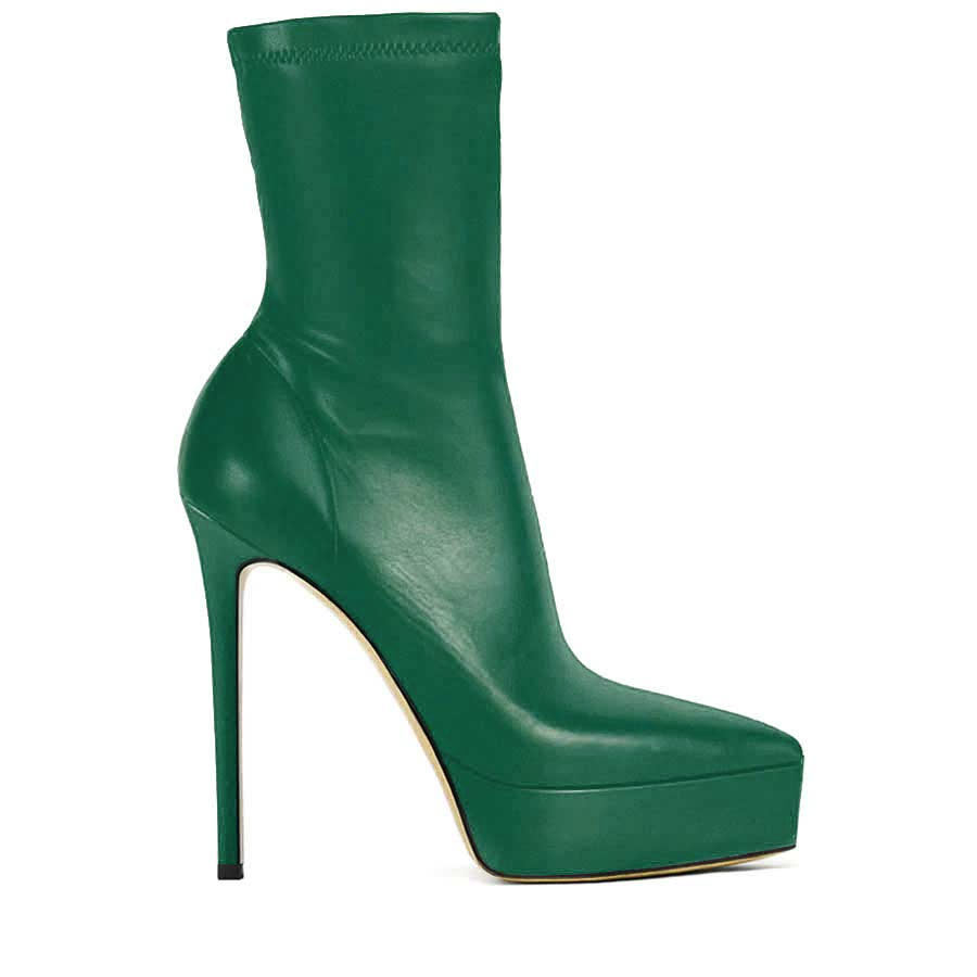 Tronchetto elasticizzato pelle verde