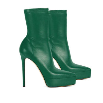 Tronchetto elasticizzato pelle verde