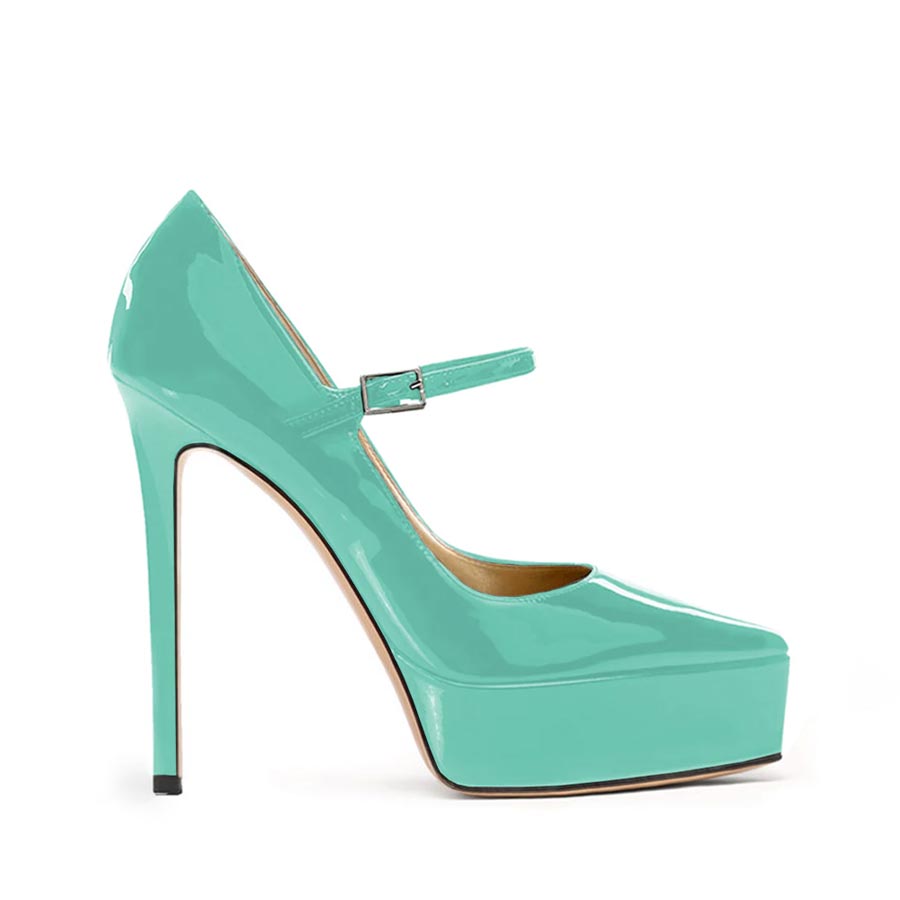 Décolleté vernice tiffany cinturino