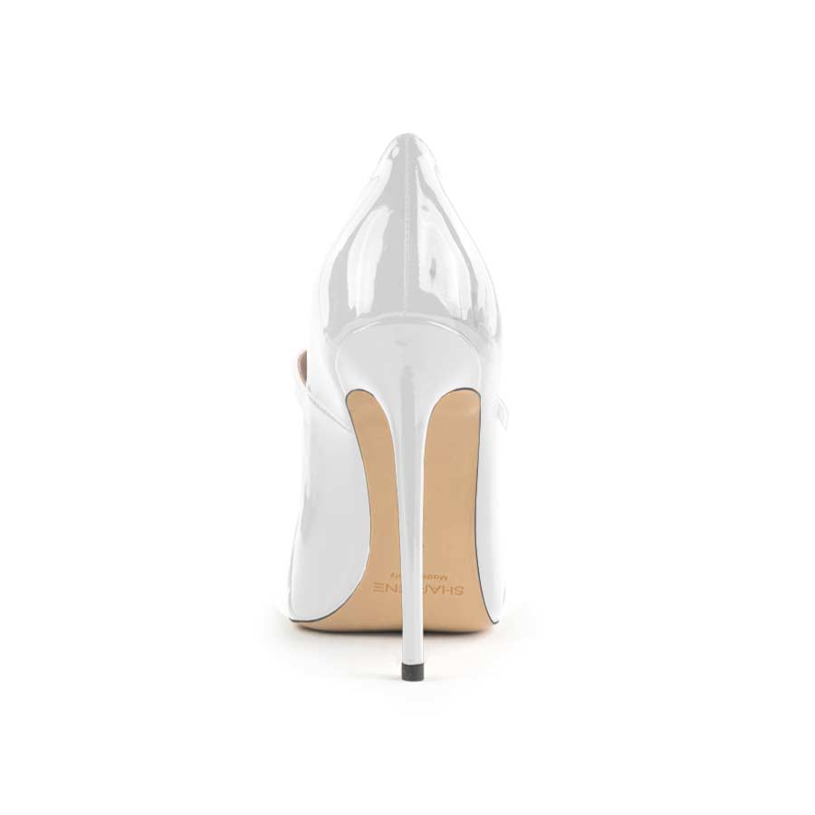 decollete vernice bianca cinturino