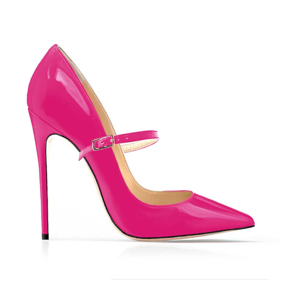 decollete vernice fucsia cinturino