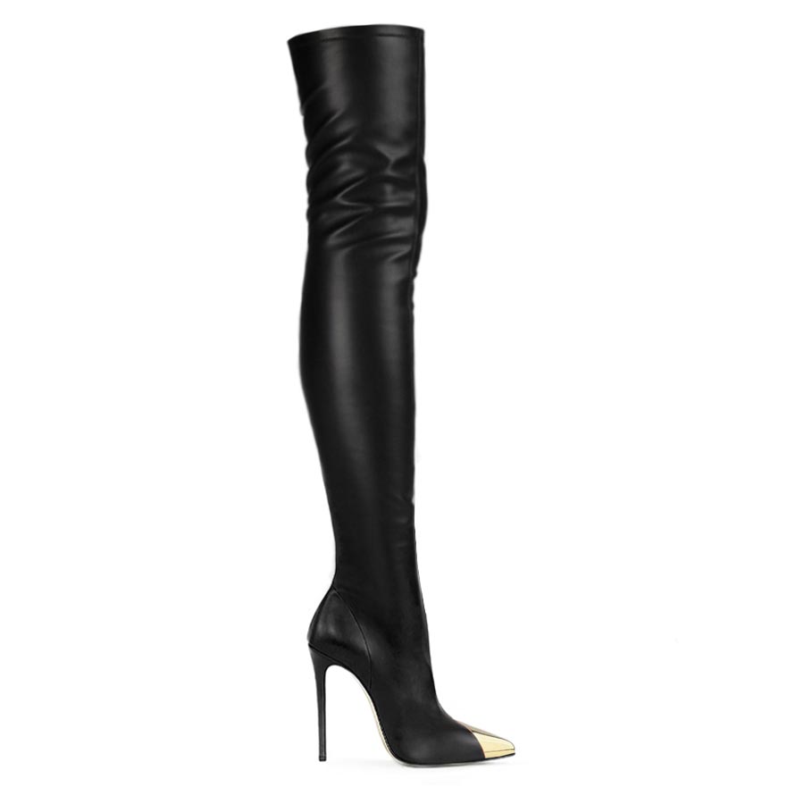 stivale pelle punta metallica