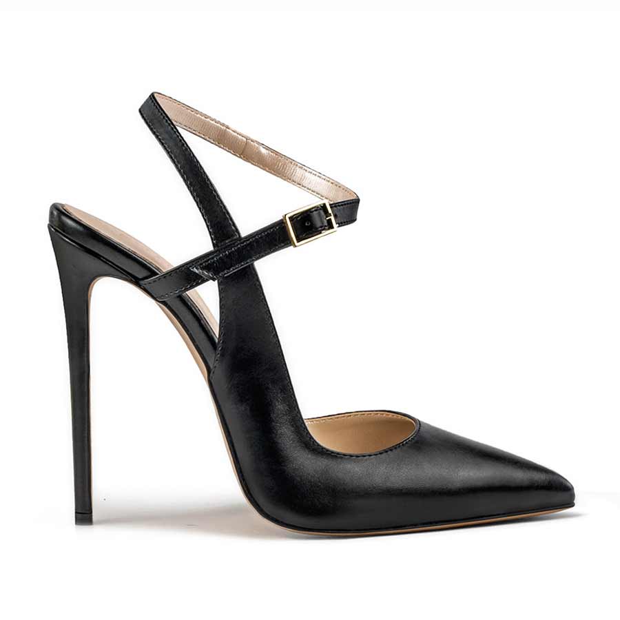 decollette slingback pelle nera