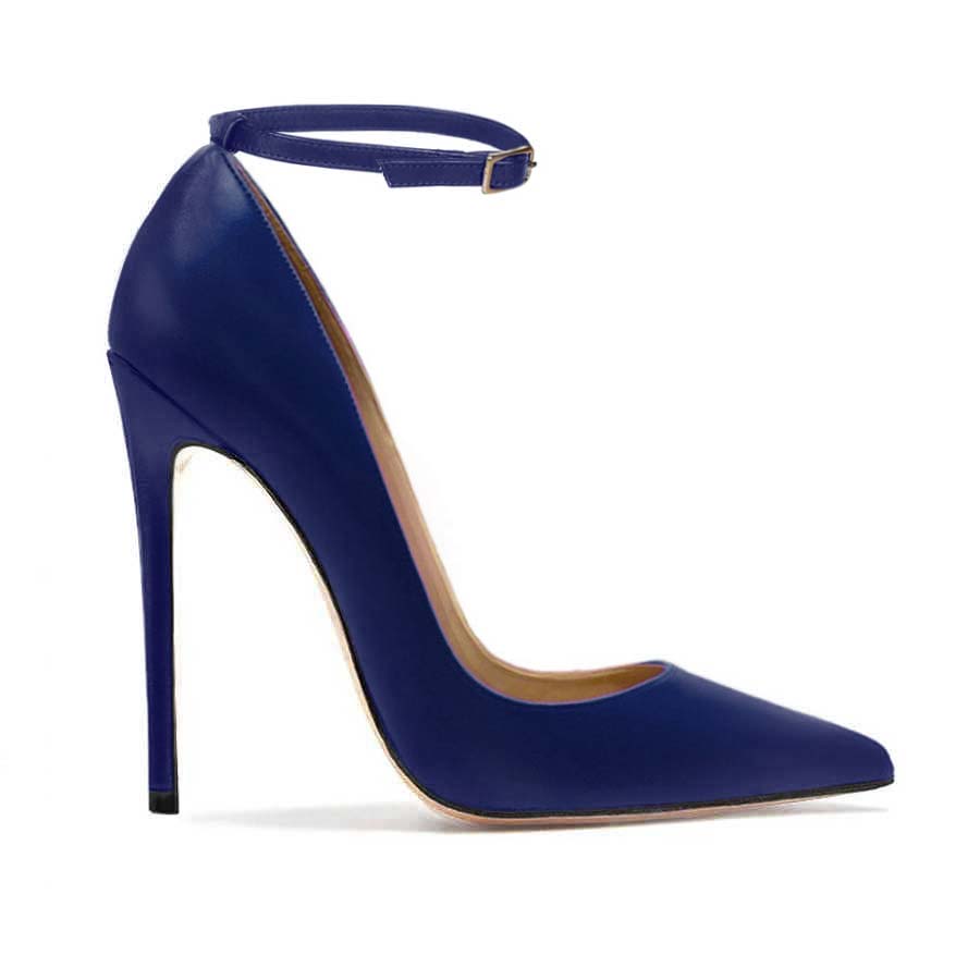 Décolleté pelle blu notte