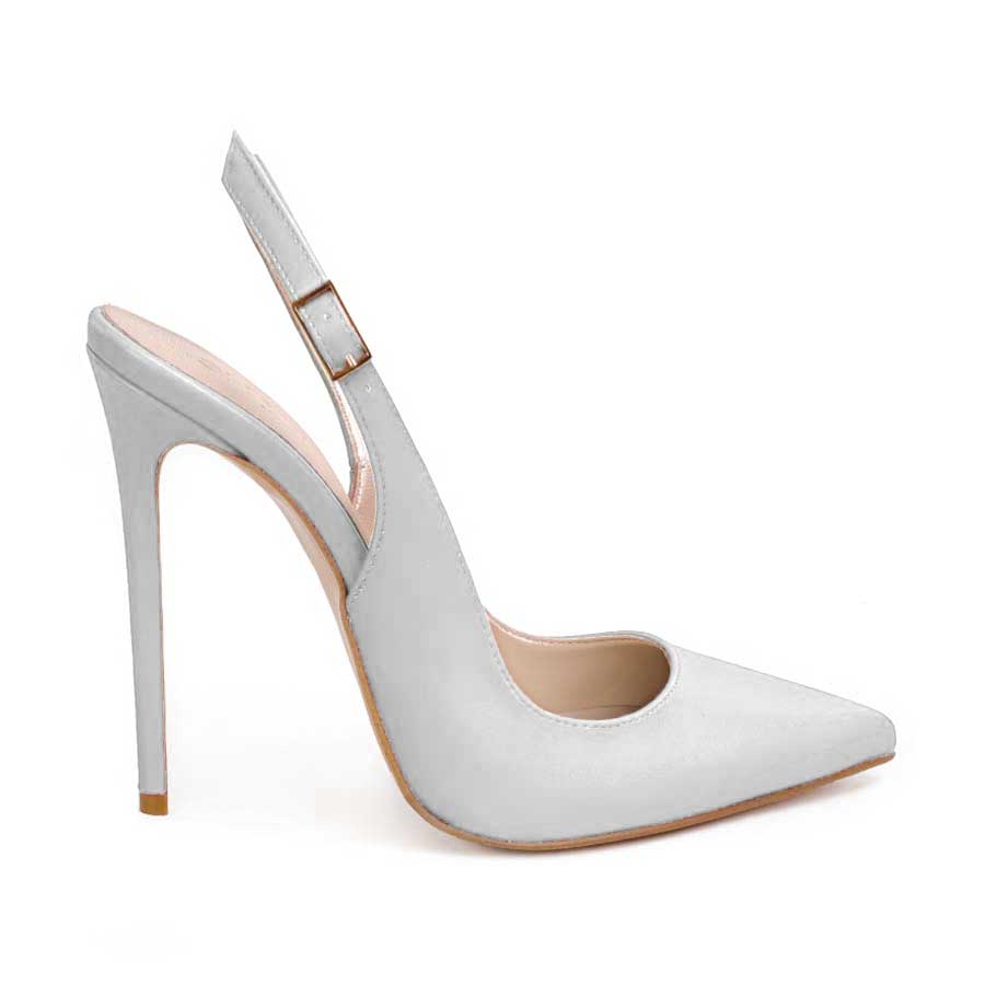 Décolleté slingback pelle bianca