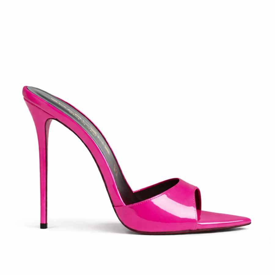 mules fucsia vernice