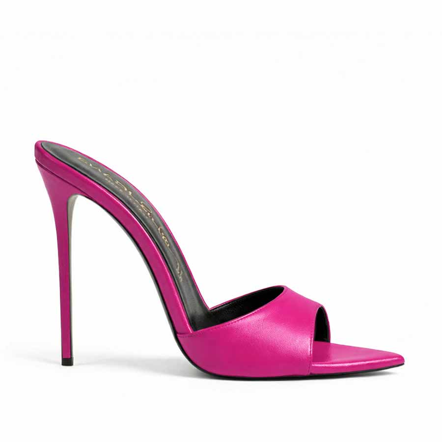 mules pelle fucsia