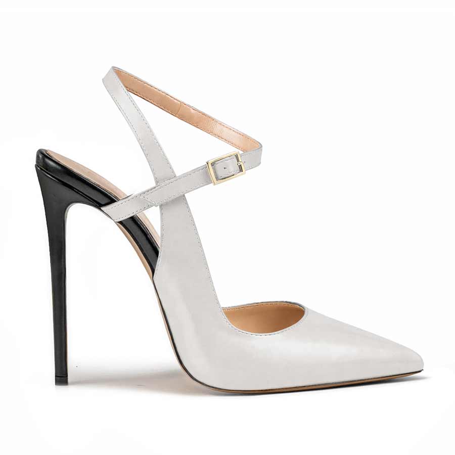 decollette pelle bianca