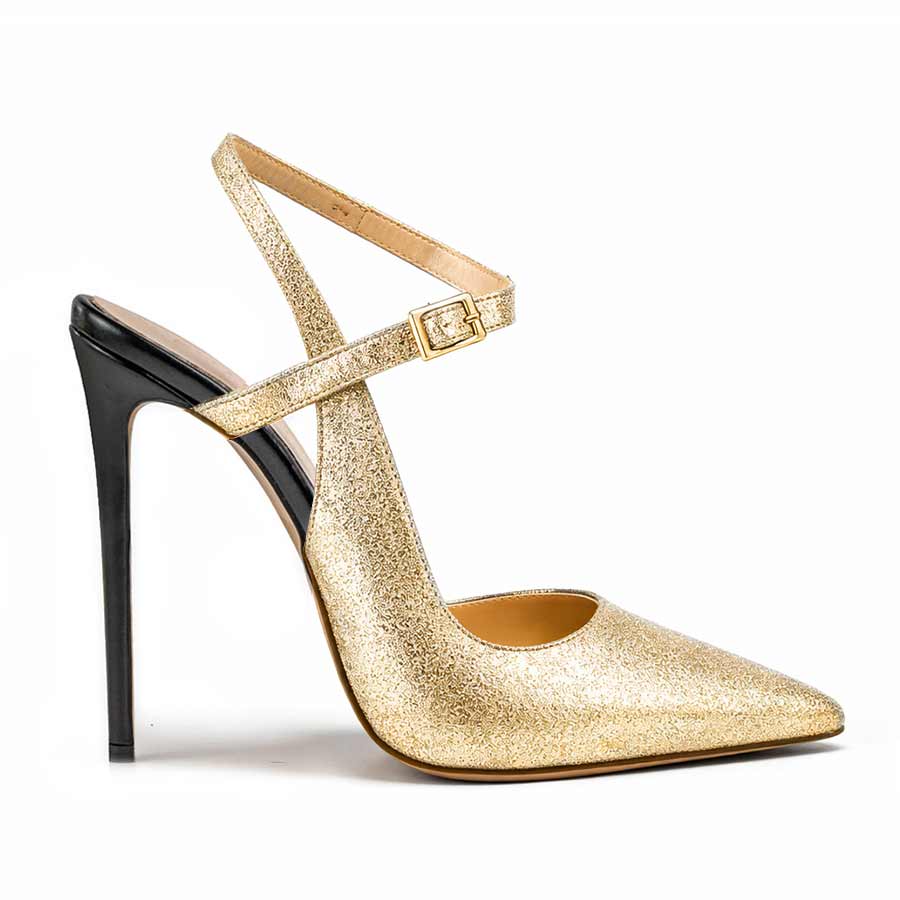 decollette pelle platino