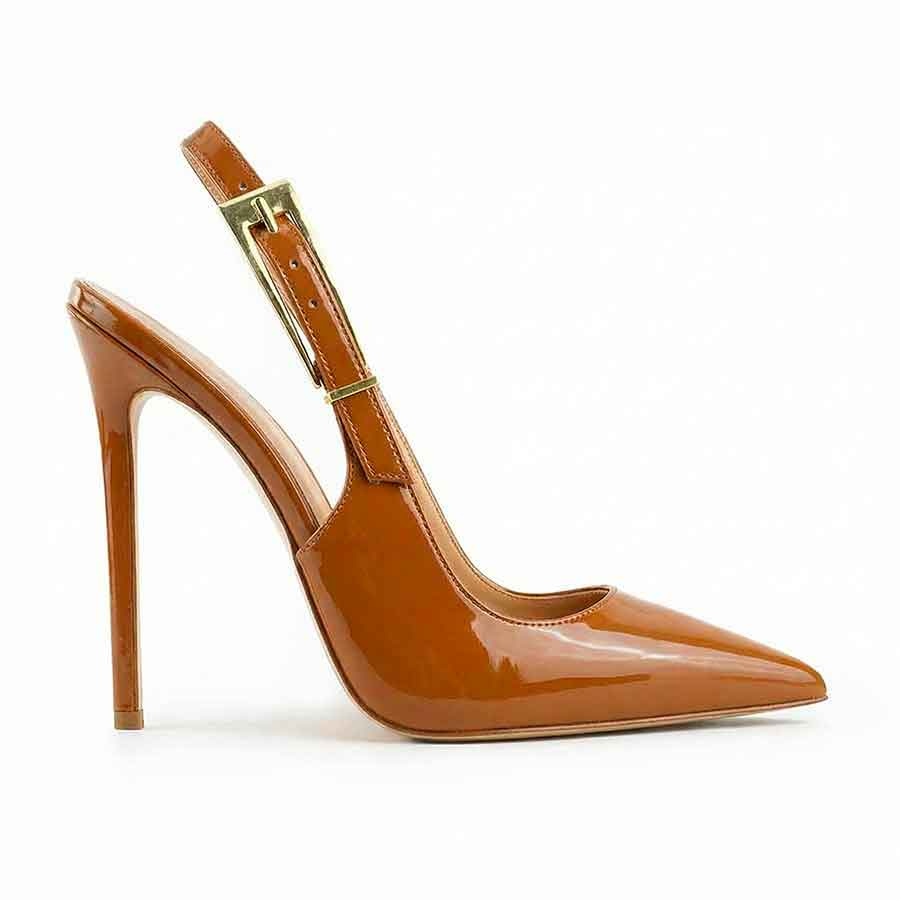 decolte slingback vernice nocciola