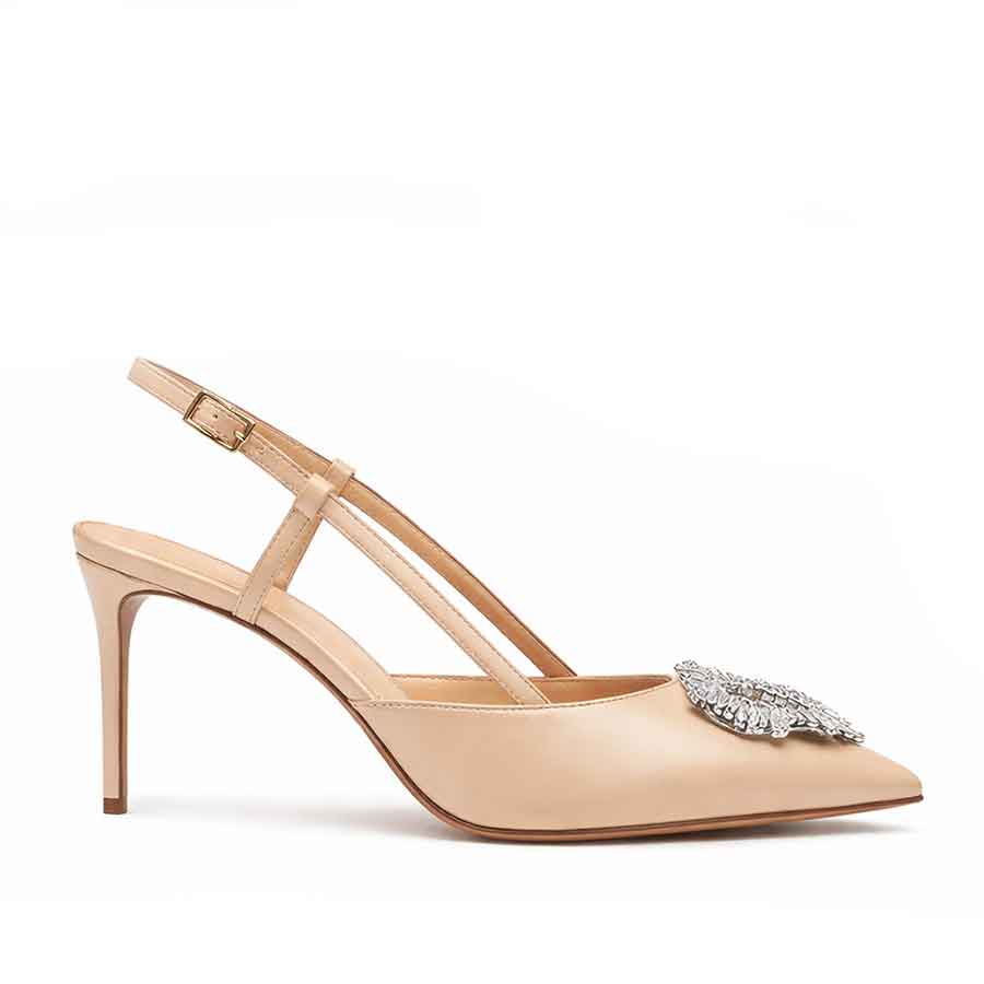 nude pelle slingback