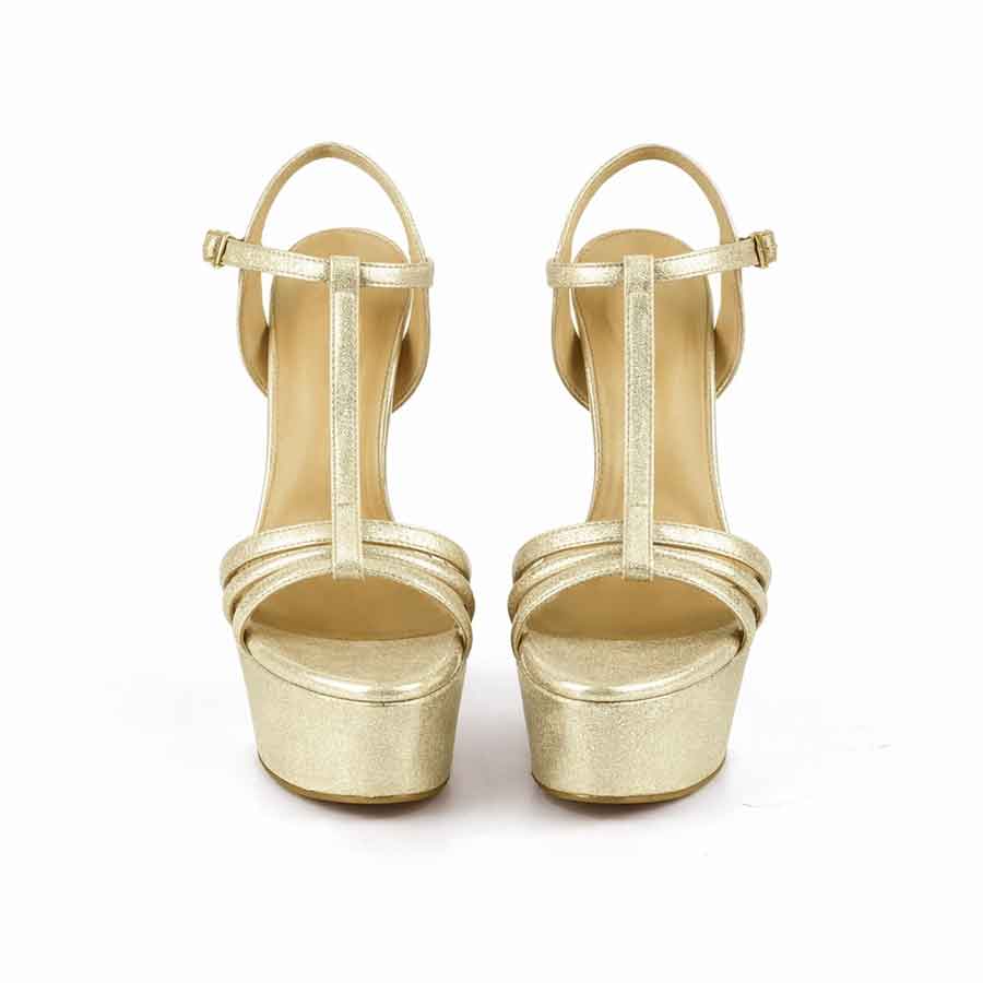 sandalo pelle platino