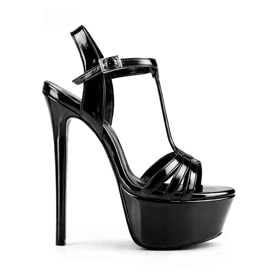 sandalo vernice nera