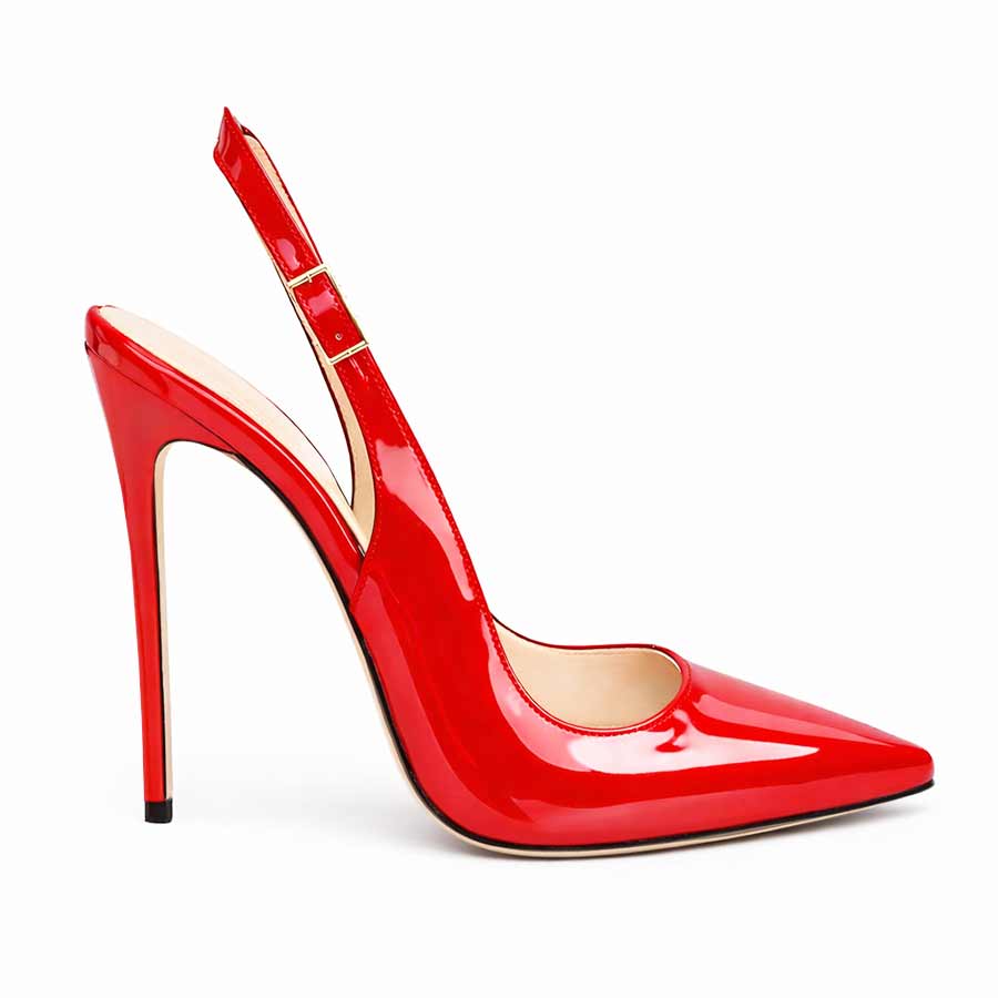 slingback vernice rossa