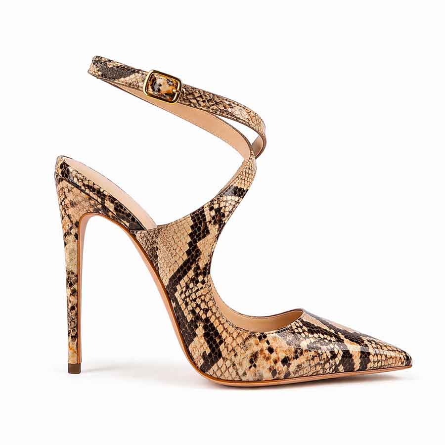 decollette pitone beige