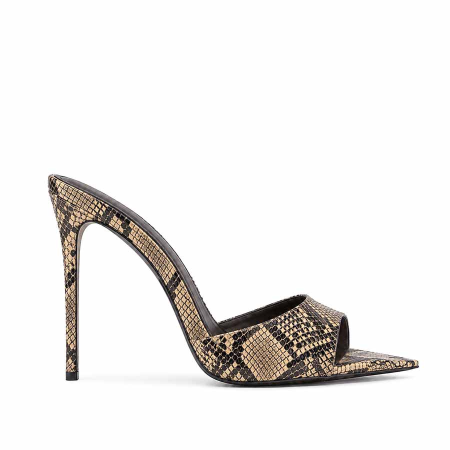 mules pitonato beige