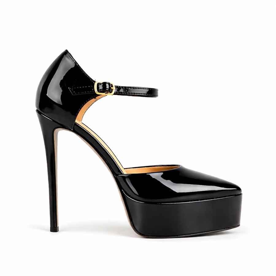 sandalo vernice nera