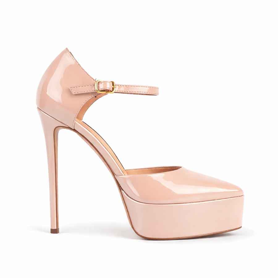 sandalo vernice nude