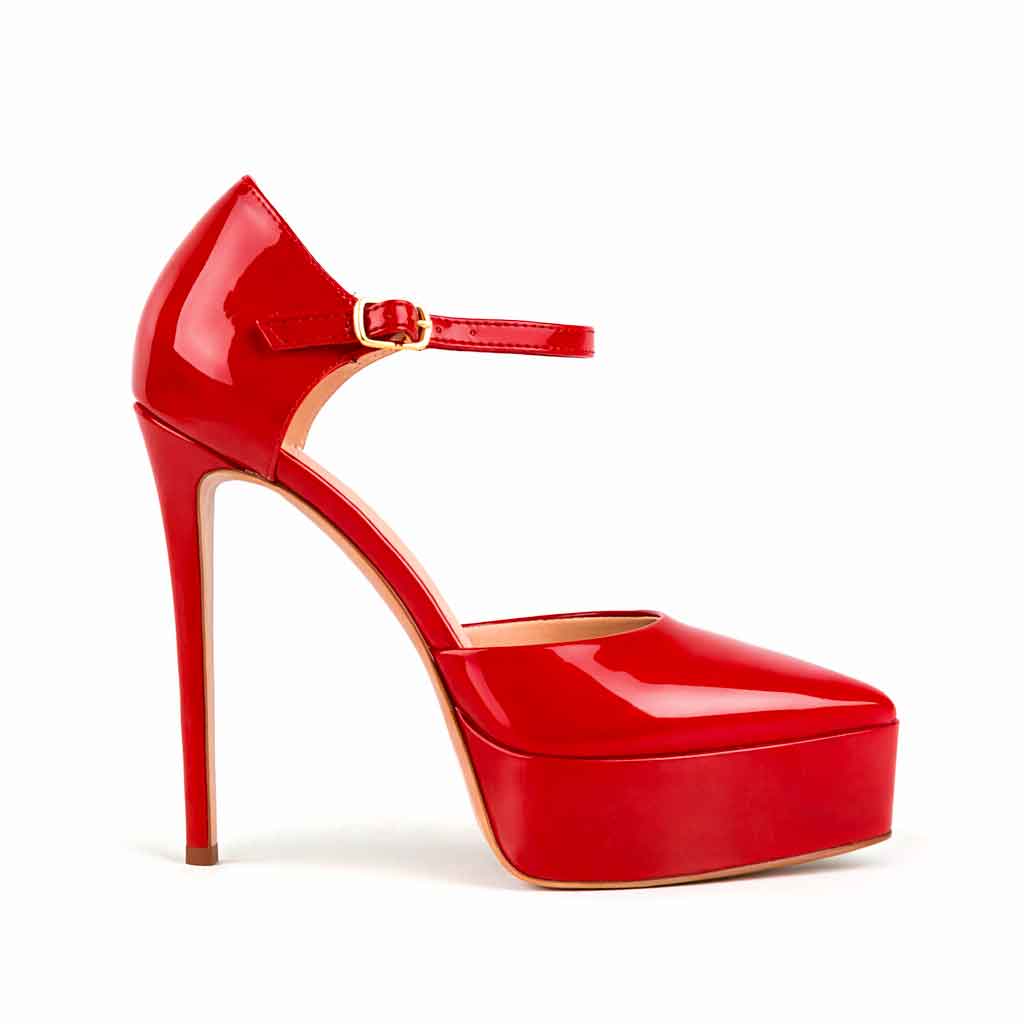 sandalo vernice rossa