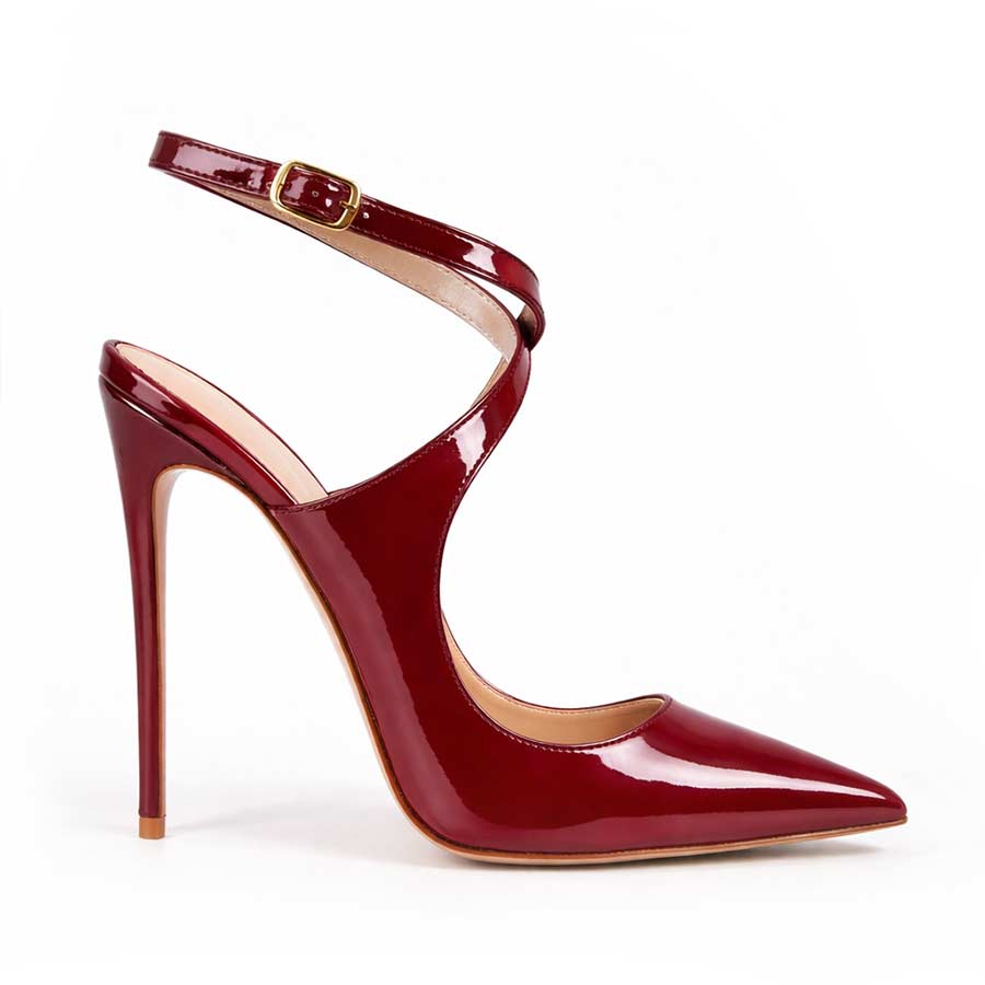 slingback vernice bordeau