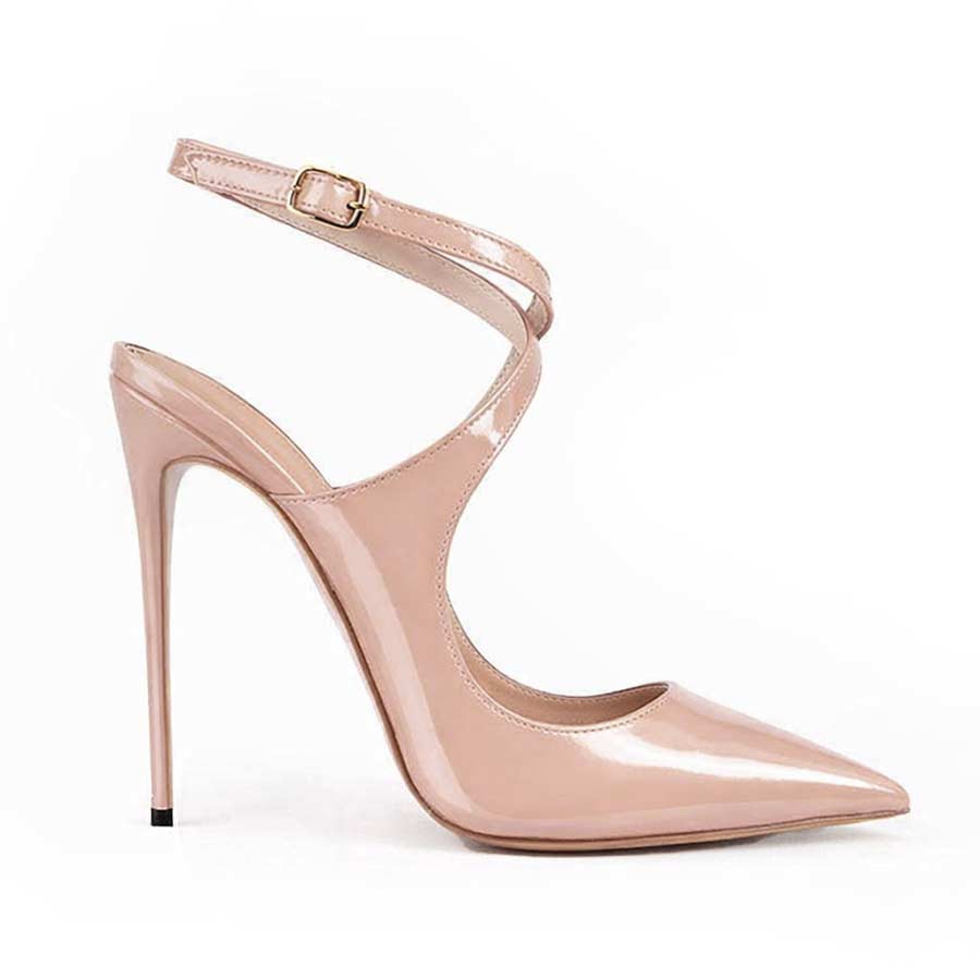 slingback vernice nude