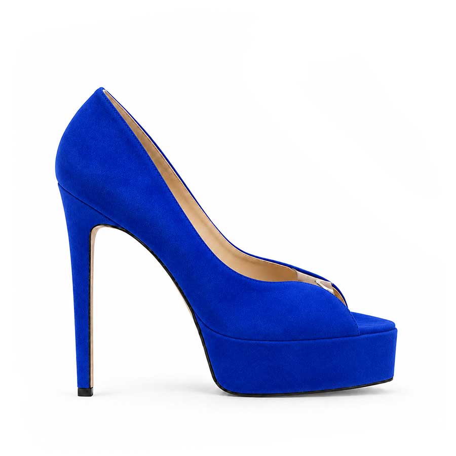 decollette camoscio bluette