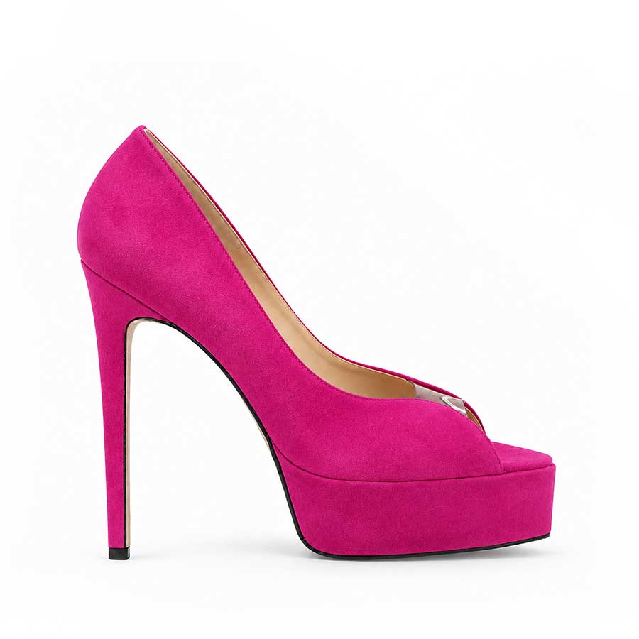 decollette camoscio fucsia
