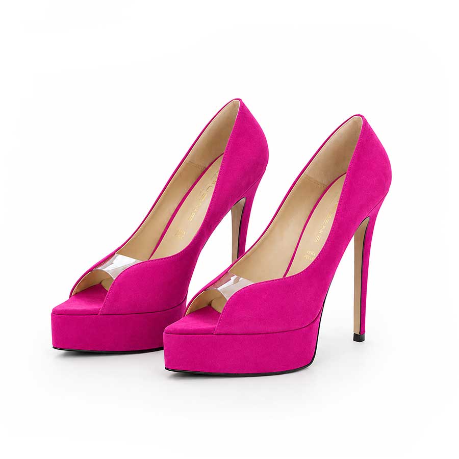 decollette camoscio fucsia