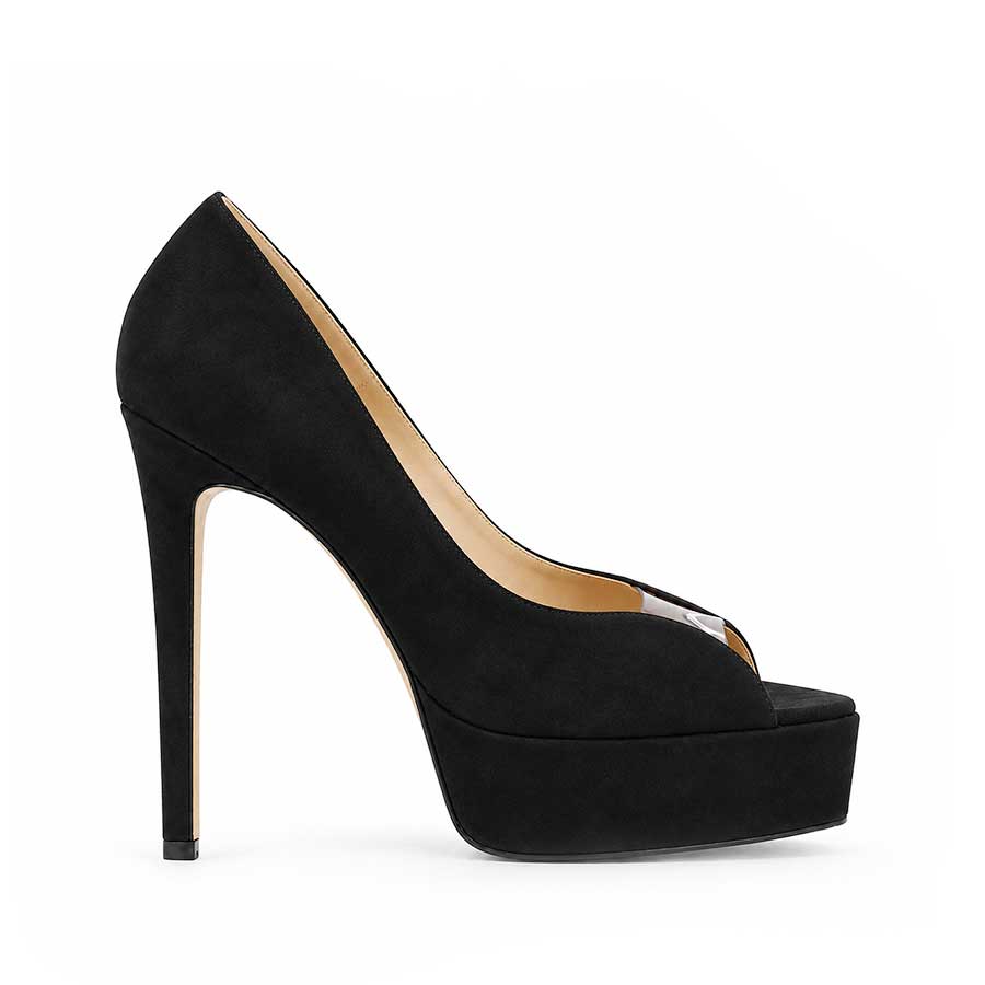 decollette camoscio nero