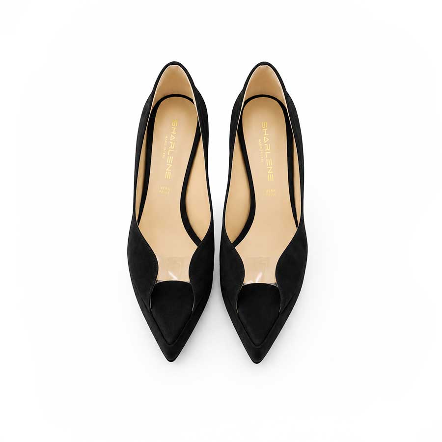 decollette camoscio nero