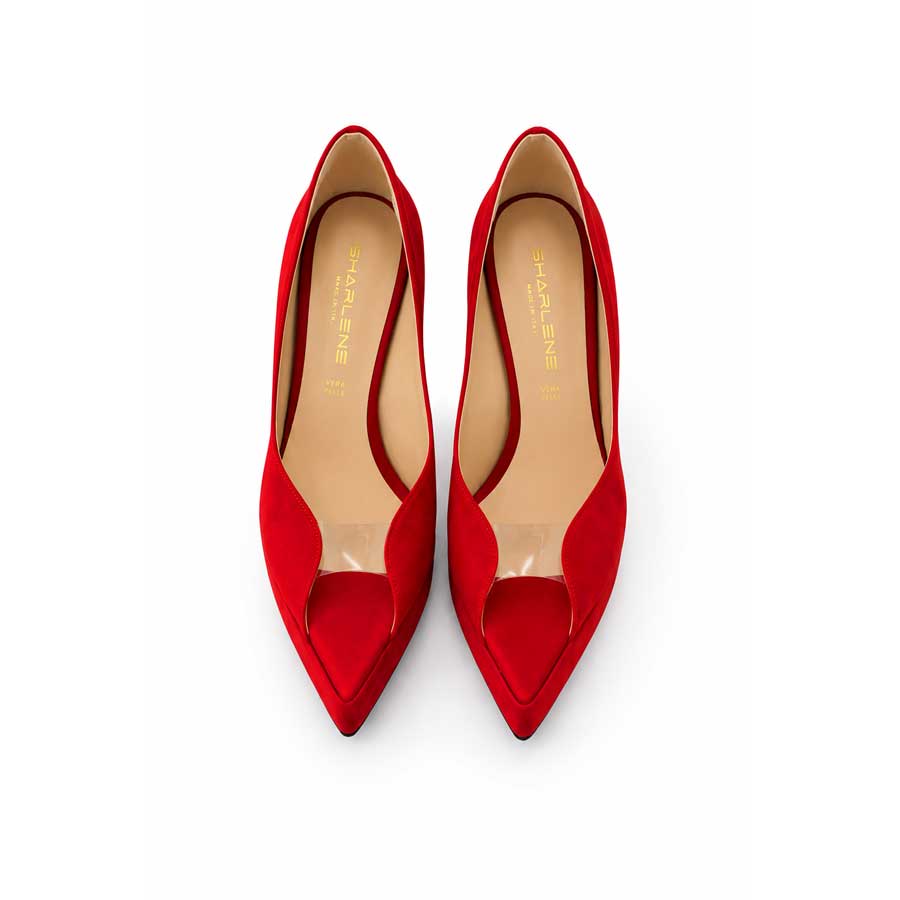 decollette camoscio rosso