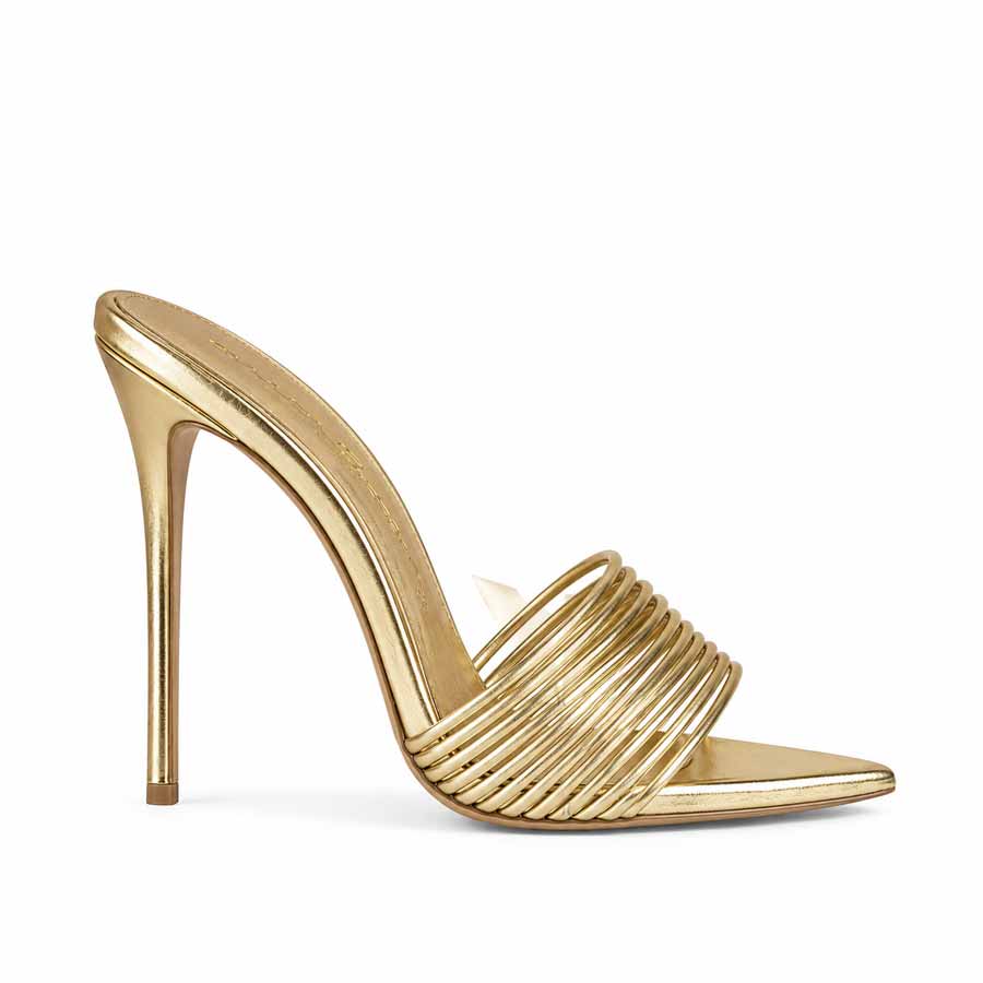 Mules pelle platino