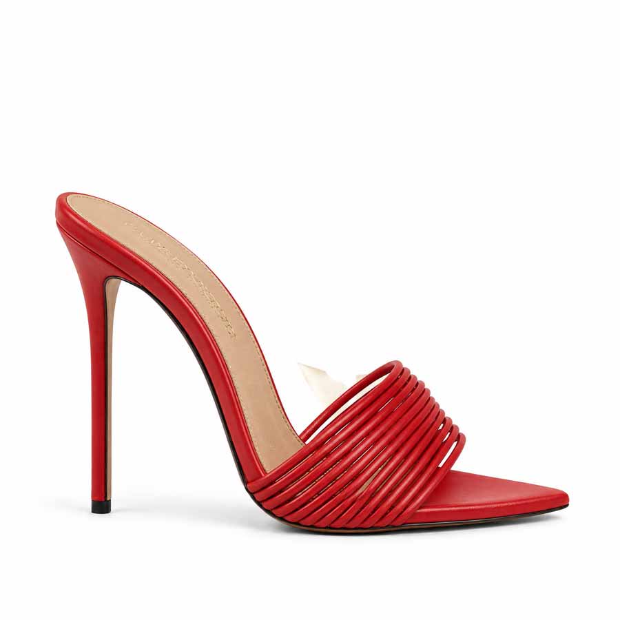 mules pelle rossa