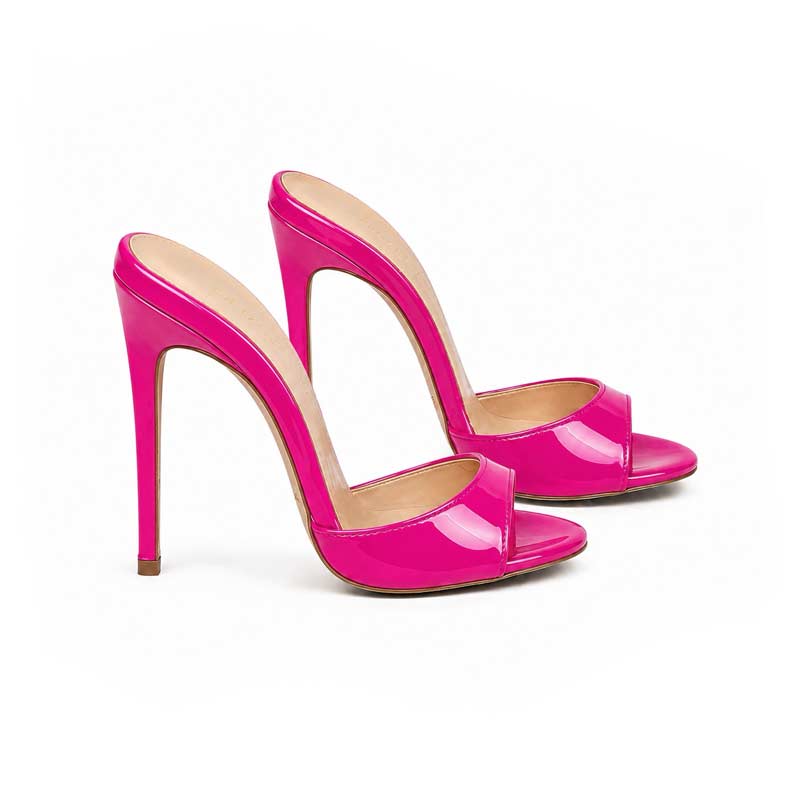 mules vernice fucsia