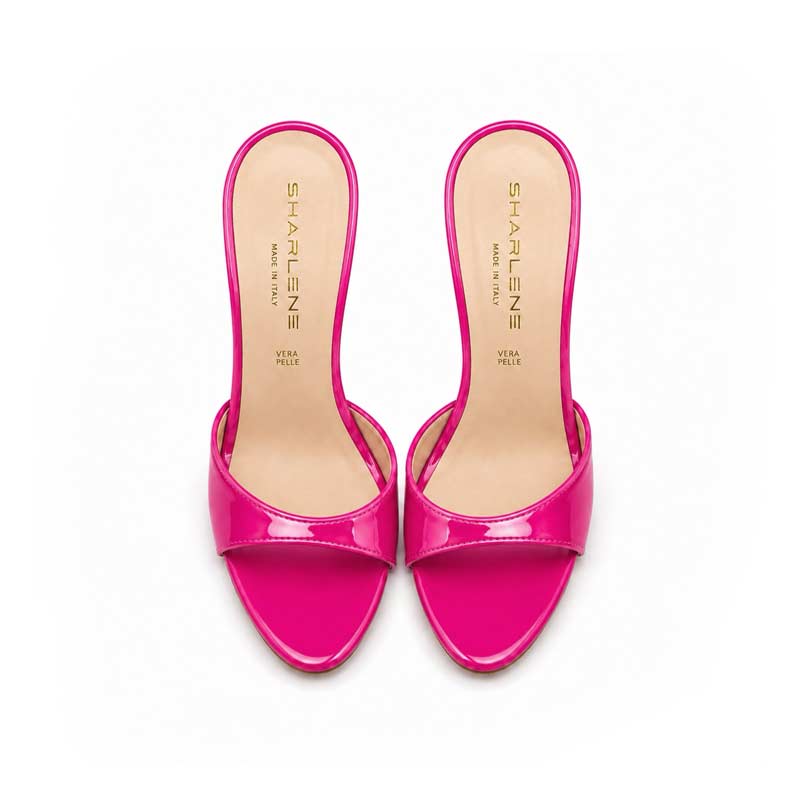 mules vernice fucsia