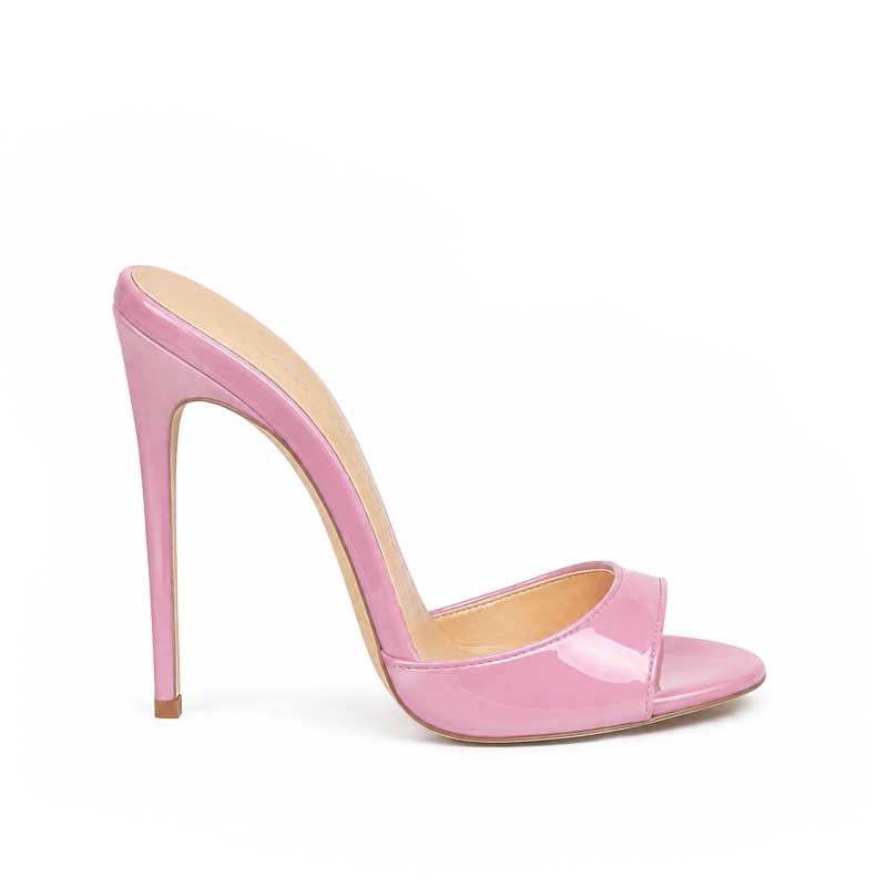 mules vernice rosa