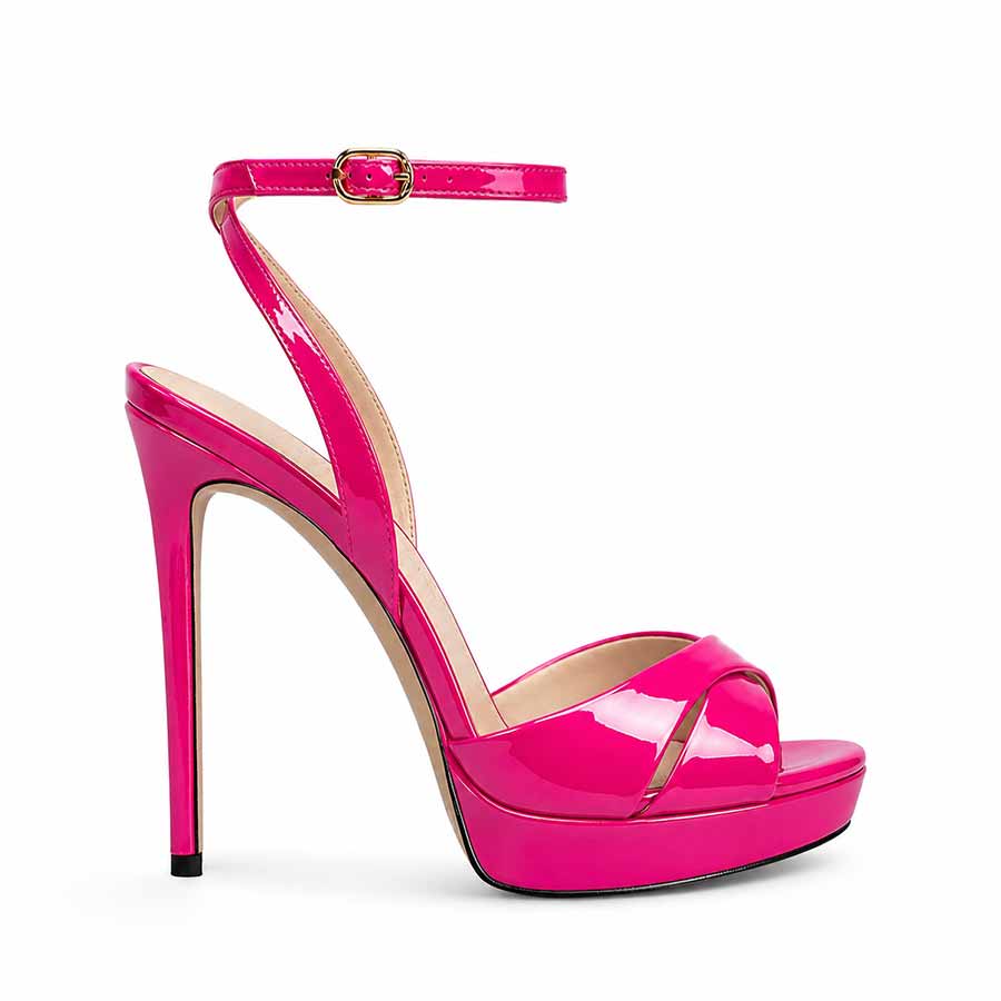sandalo vernice fucsia