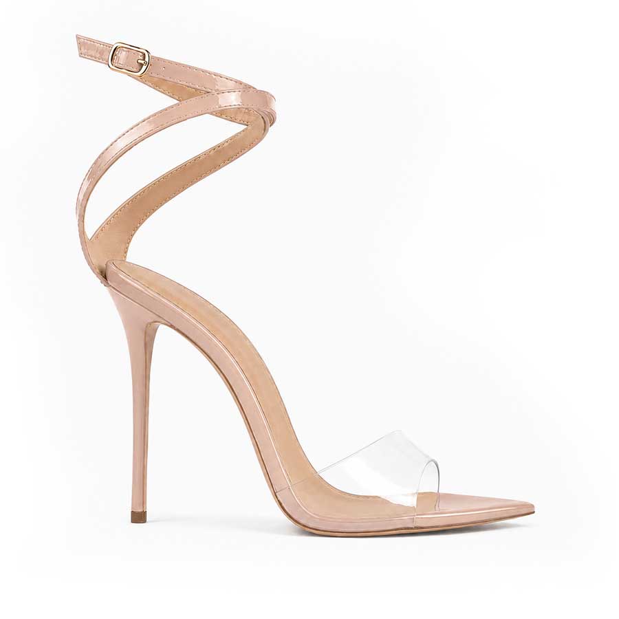 sandalo vernice cipria plexi