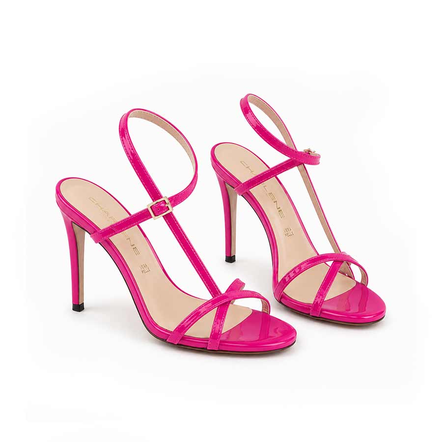 sandalo vernice fucsia