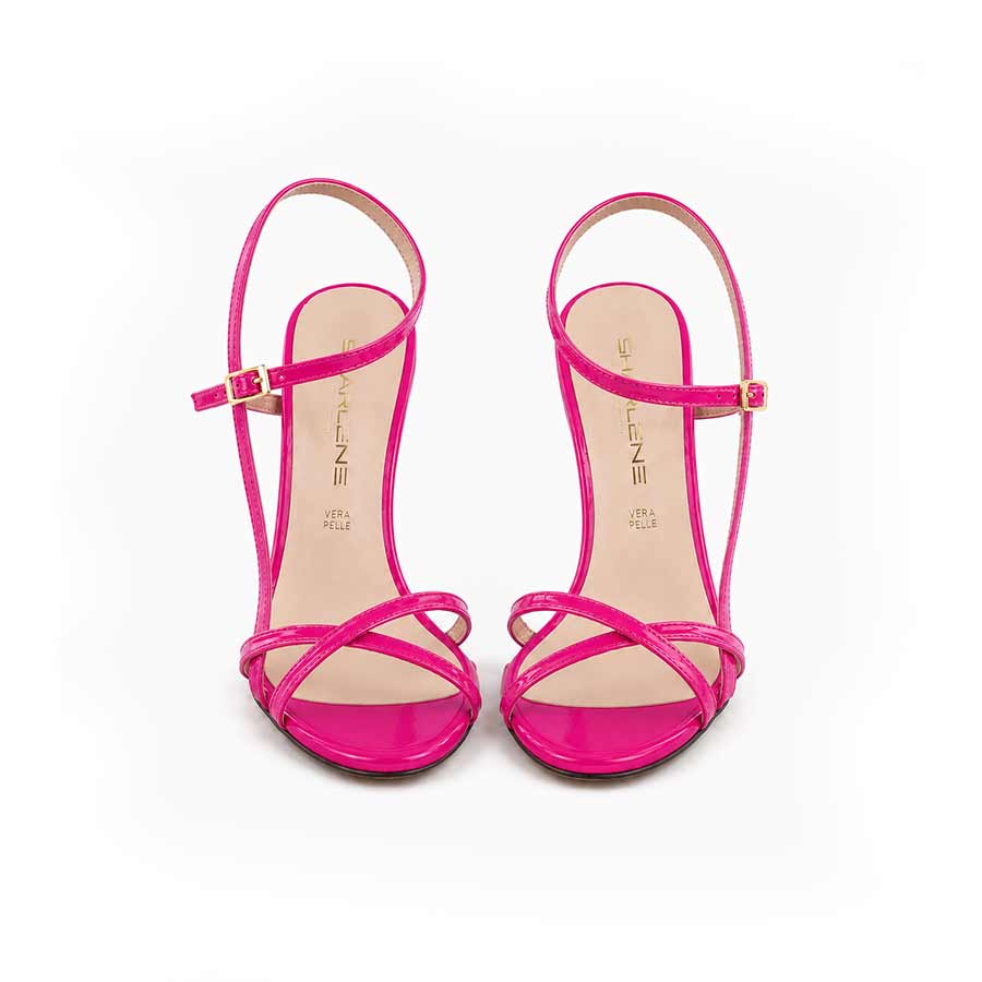 sandalo vernice fucsia