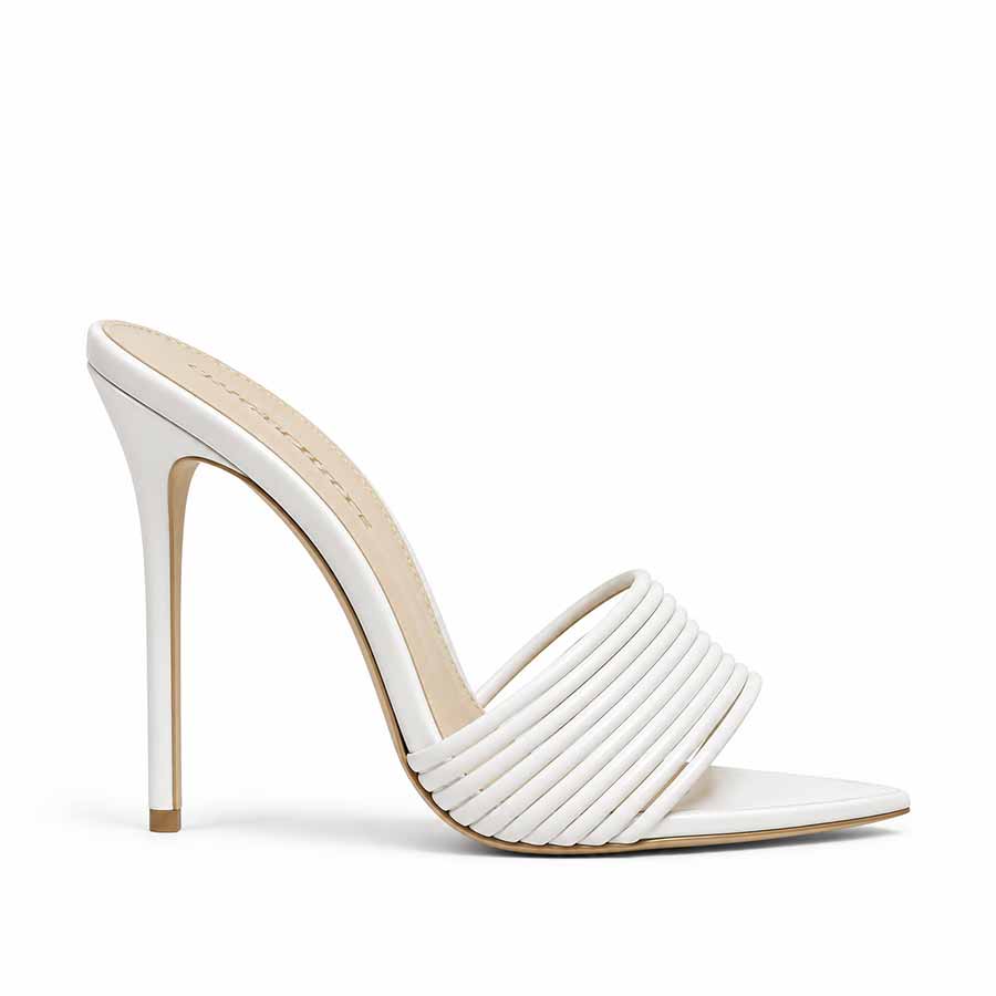 mules pelle bianca