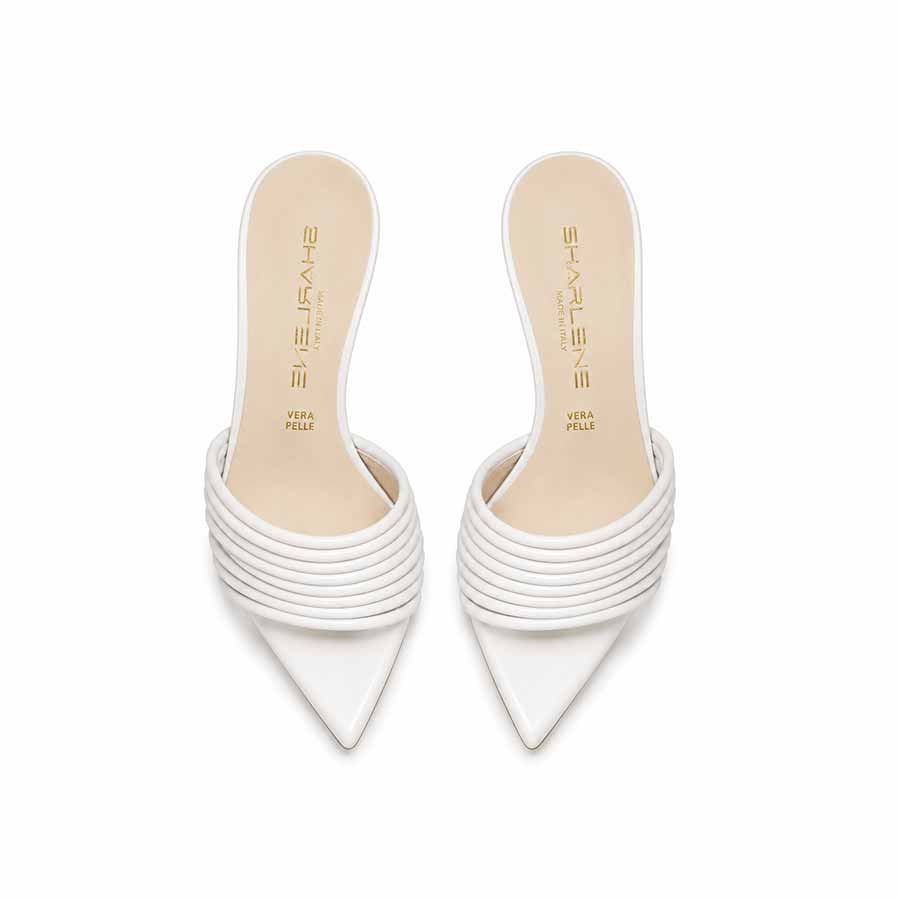 mules pelle bianca
