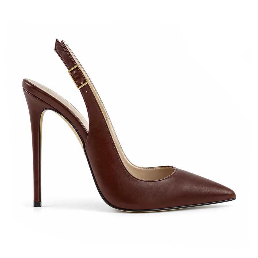 Décolleté slingback testa di moro