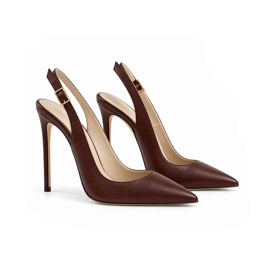 Décolleté slingback testa di moro