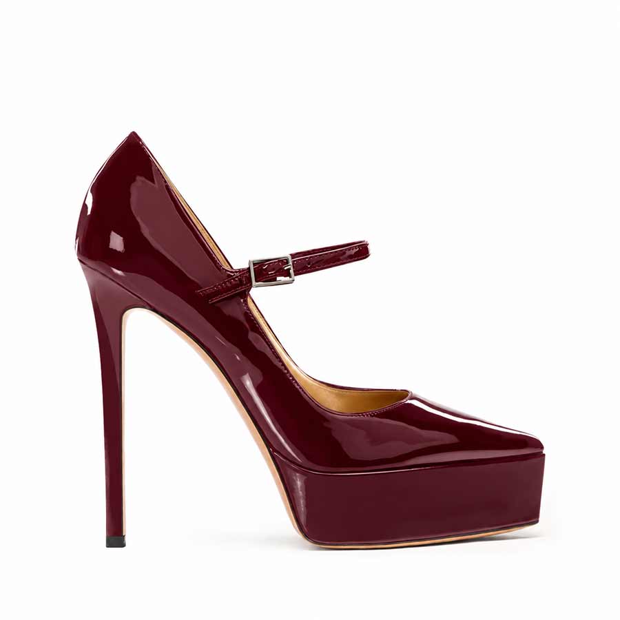decollette vernice bordeaux