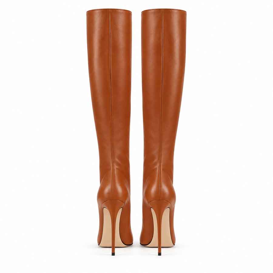 stivale pelle cognac