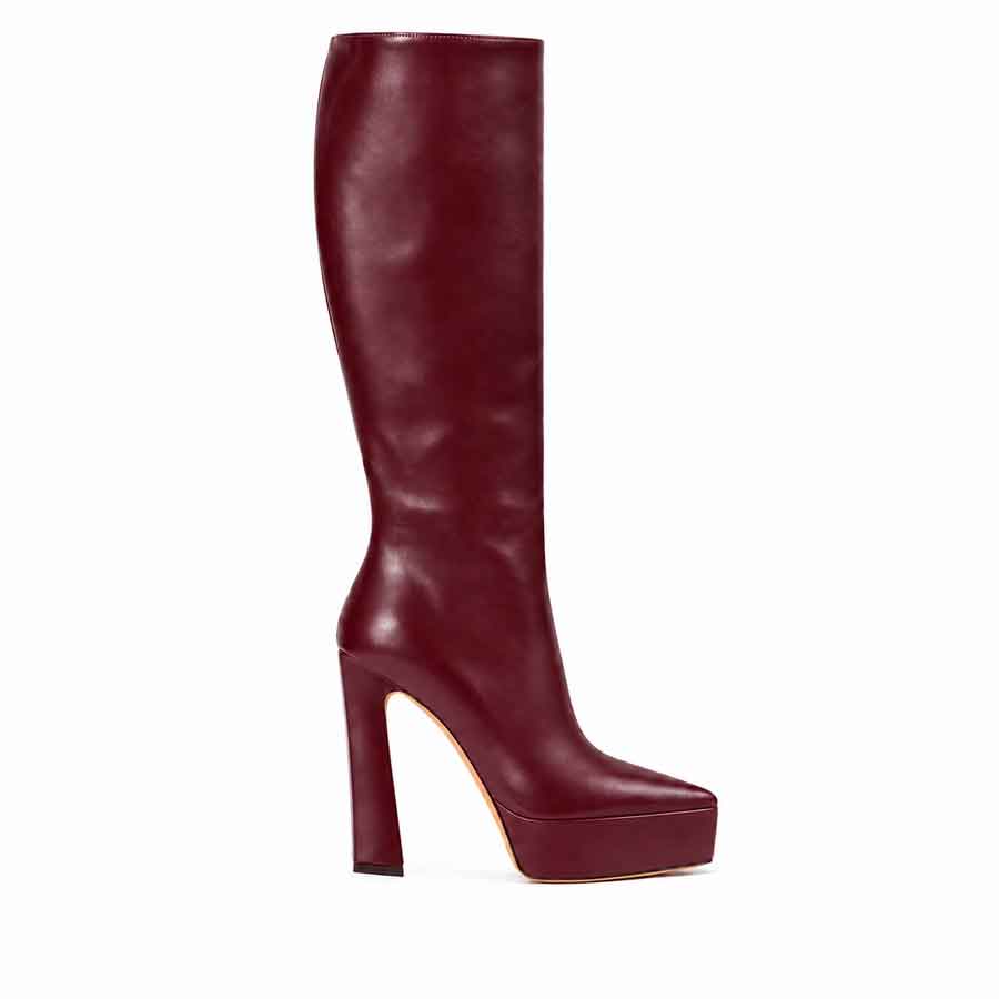 Stivale pelle bordeaux