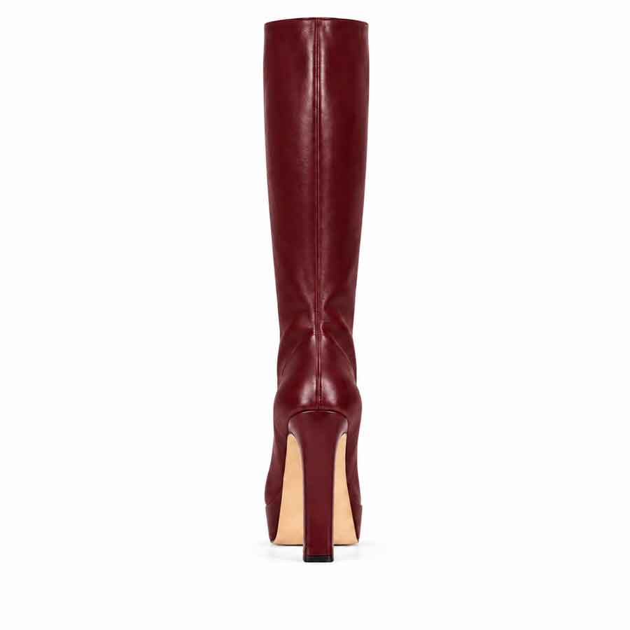 Stivale pelle bordeaux