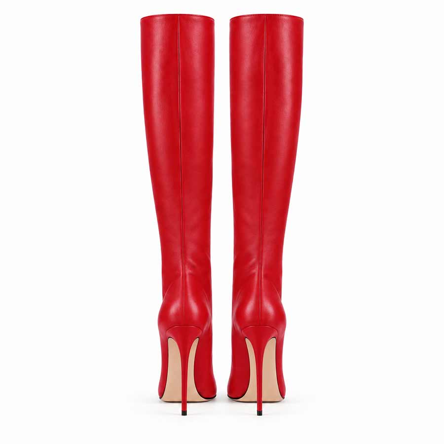 stivale pelle rossa