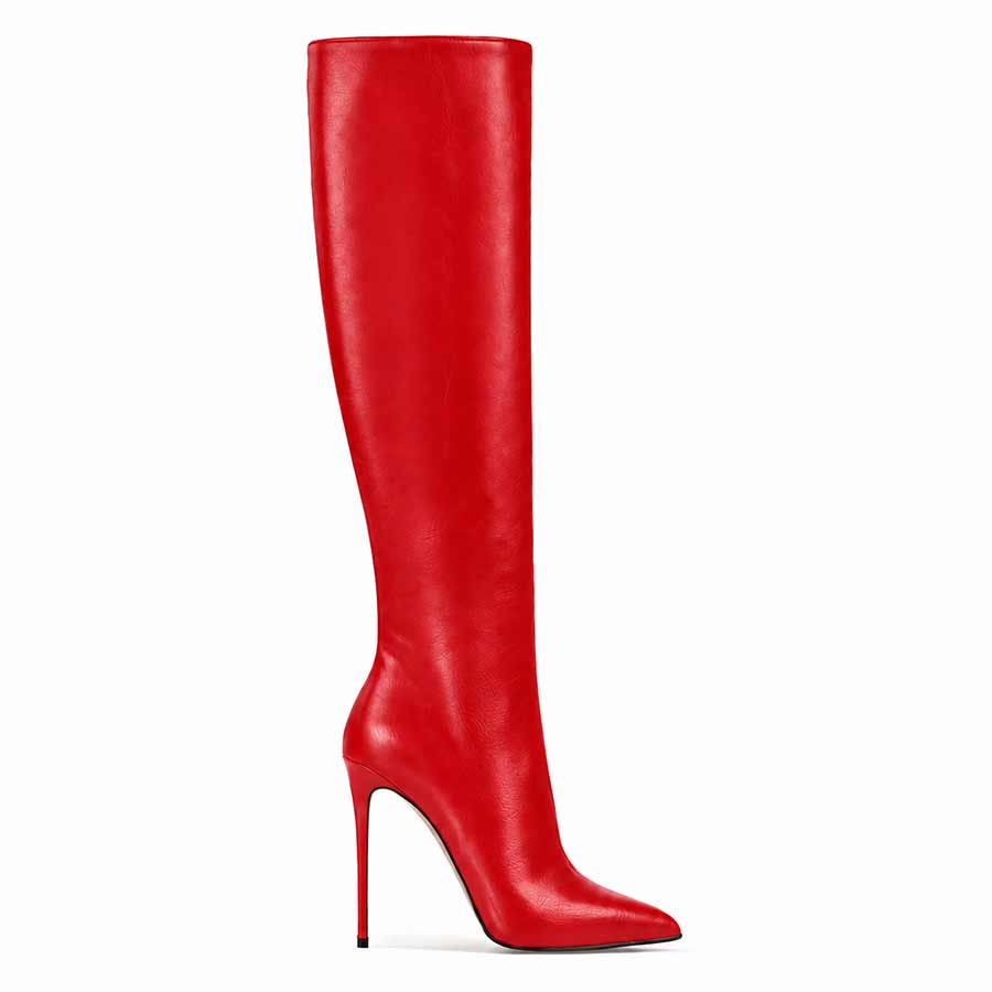 stivale pelle rossa